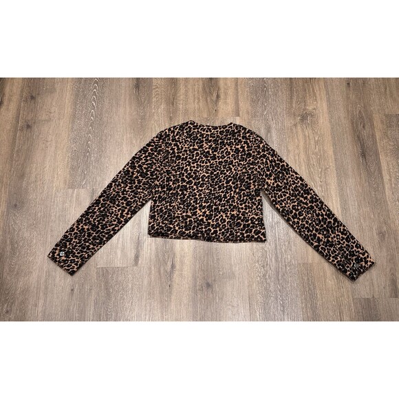 Anthropologie Maeve Jacket Womens Medium Leopard Print Cropped Button Pockets - Picture 10 of 12